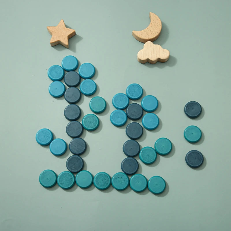 Wood Rainbow Stones Blocks