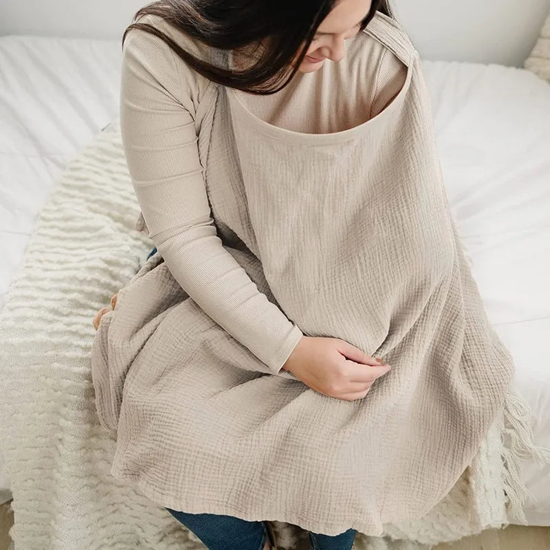 Double layer pure cotton baby nursing blanket