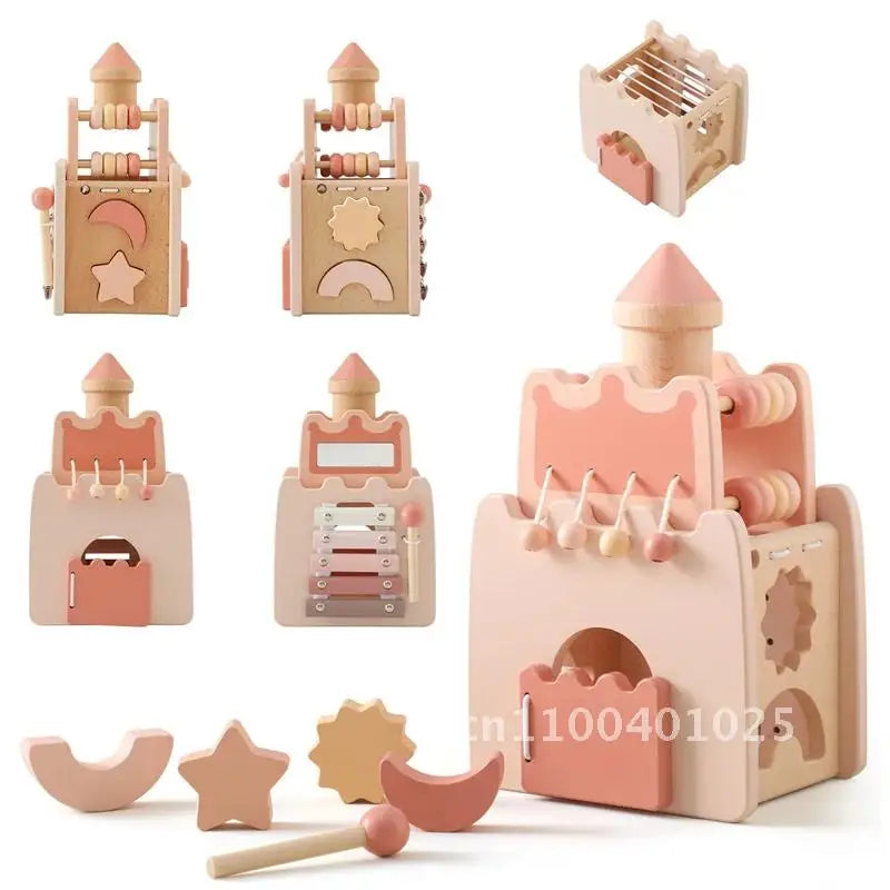 Wooden Montessori Castle and Rocket