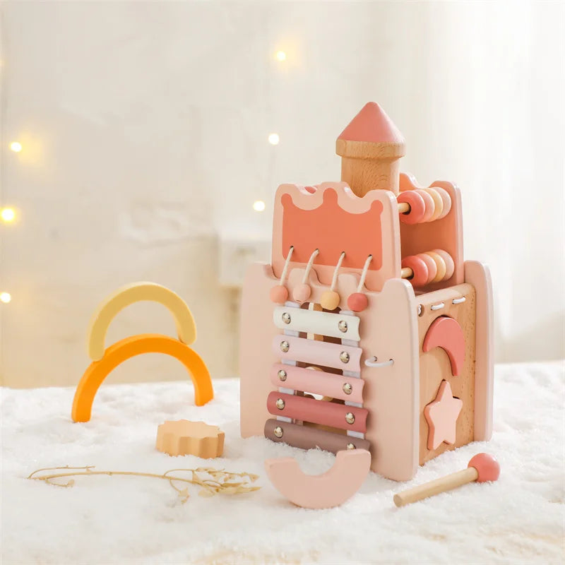 Wooden Montessori Castle and Rocket